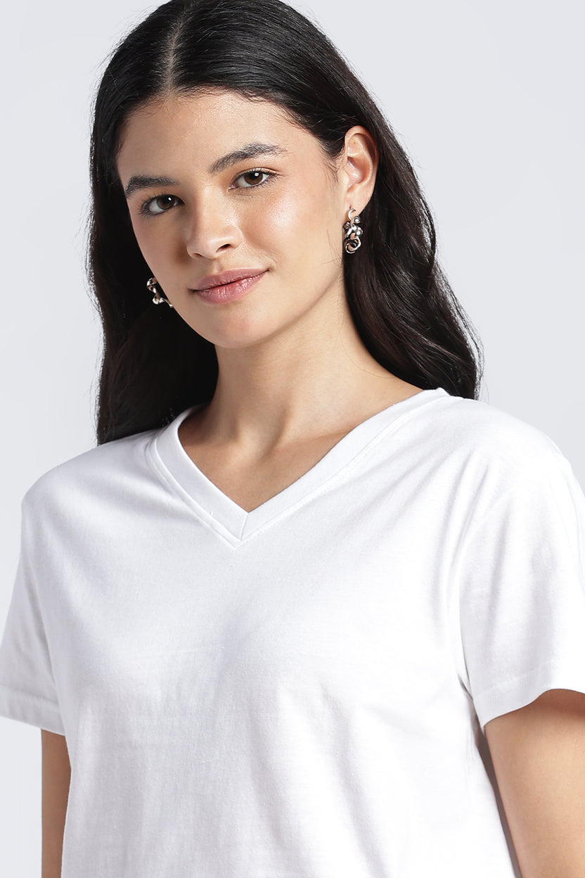 Women White Everyday Regular Fit T-Shirt - Image 3