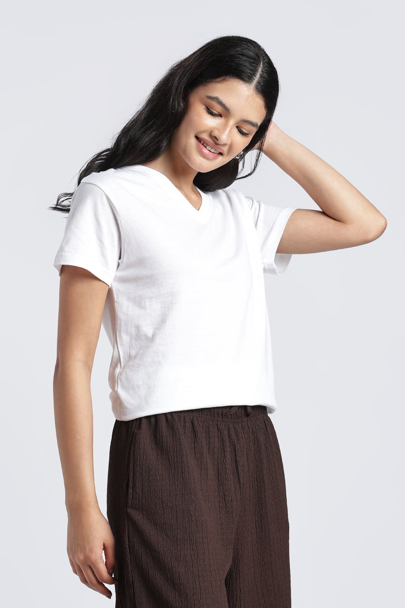 Women White Everyday Regular Fit T-Shirt - Image 4