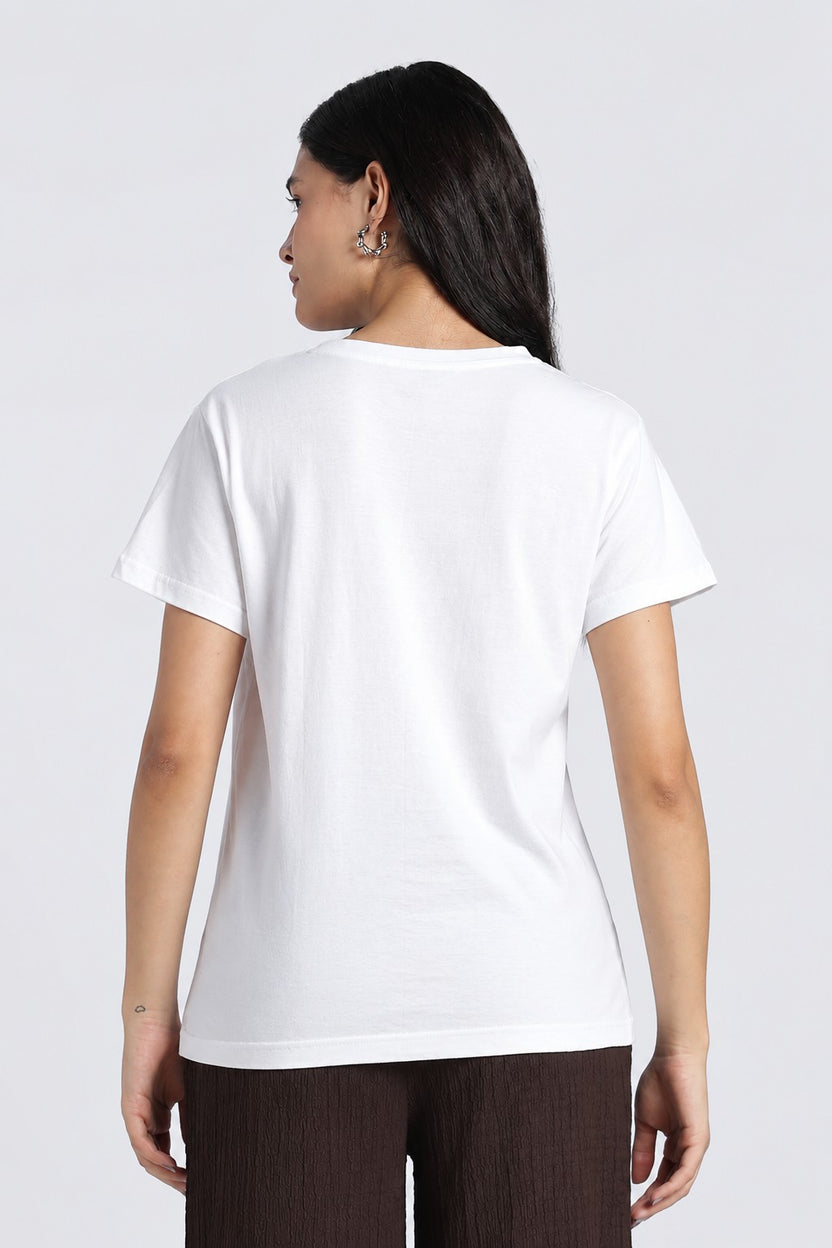 Women White Everyday Regular Fit T-Shirt - Image 5