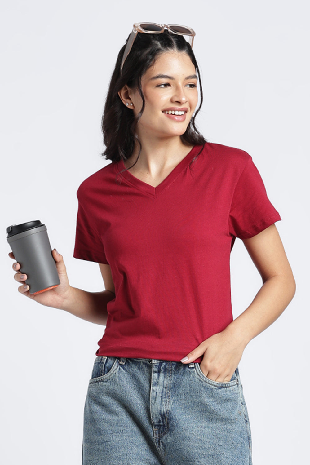 Women Red Everyday Regular Fit T-Shirt - Image 1