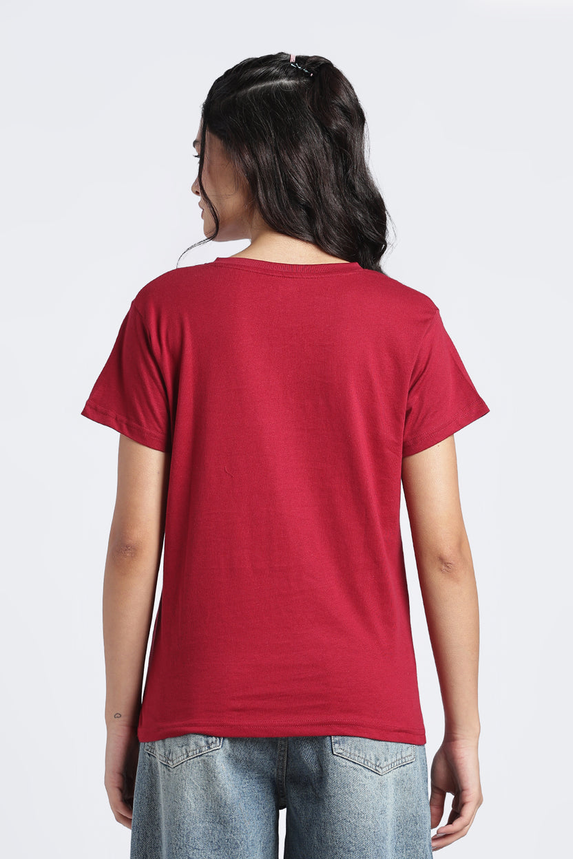 Women Red Everyday Regular Fit T-Shirt - Image 5