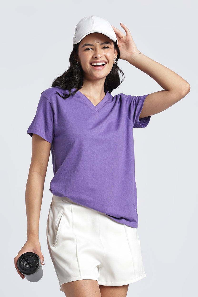 Women Purple Everyday Regular Fit T-Shirt - Image 1