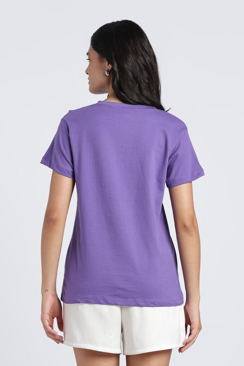 Women Purple Everyday Regular Fit T-Shirt - Image 5