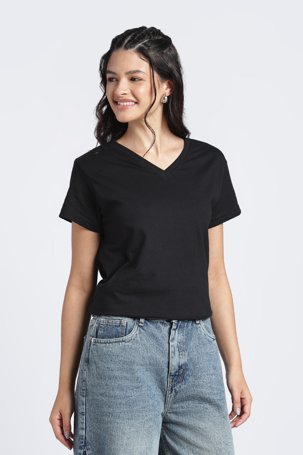 Women Black Everyday Regular Fit T-Shirt - Image 4