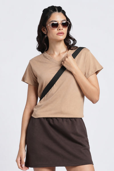 Women Beige Everyday Regular Fit T-Shirt