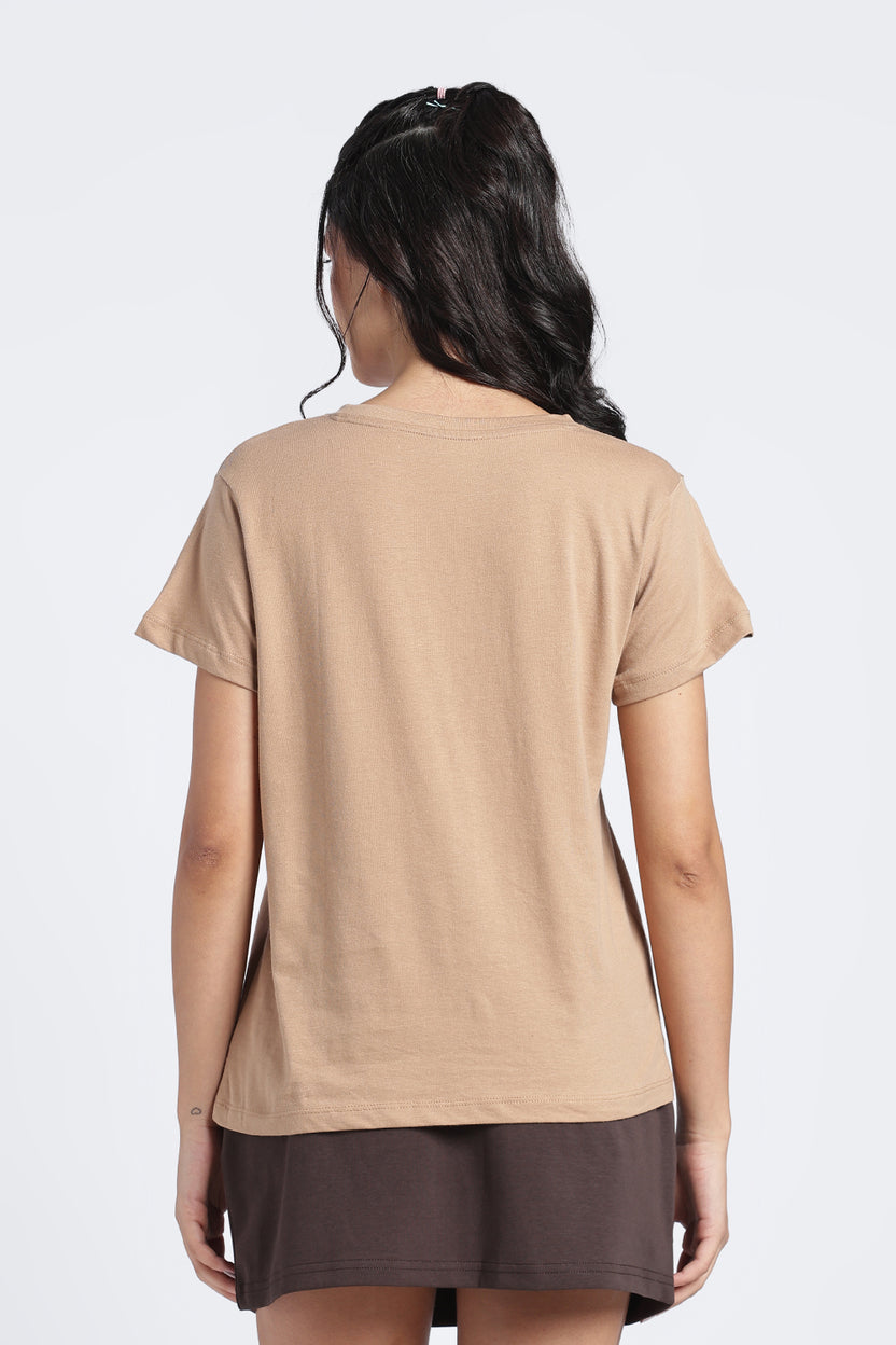Women Beige Everyday Regular Fit T-Shirt - Image 5
