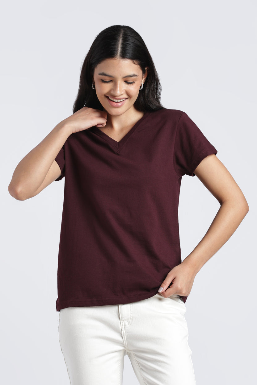Women Red Everyday Regular Fit T-Shirt - Image 2