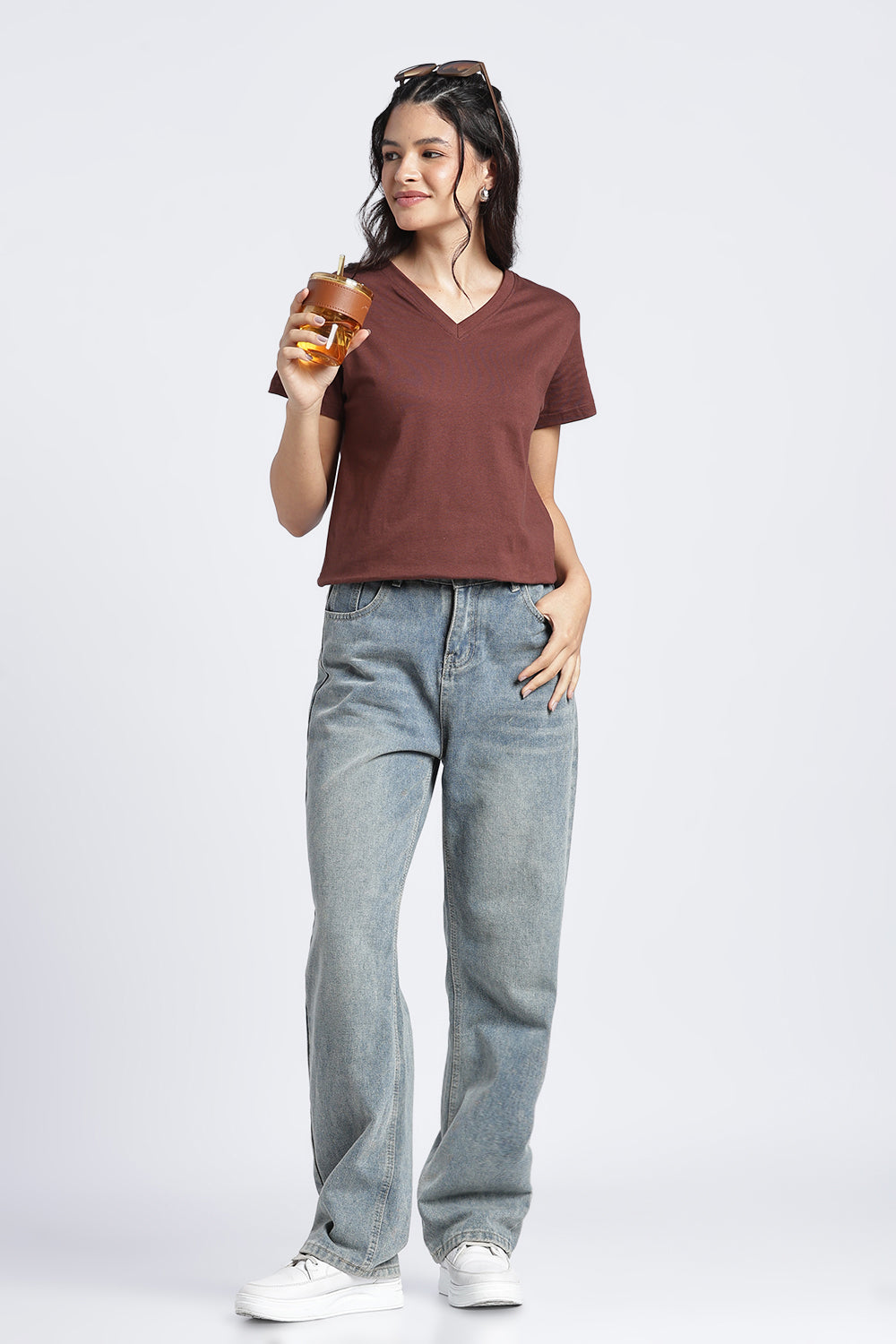 Women Brown Everyday Regular Fit T-Shirt - Image 6