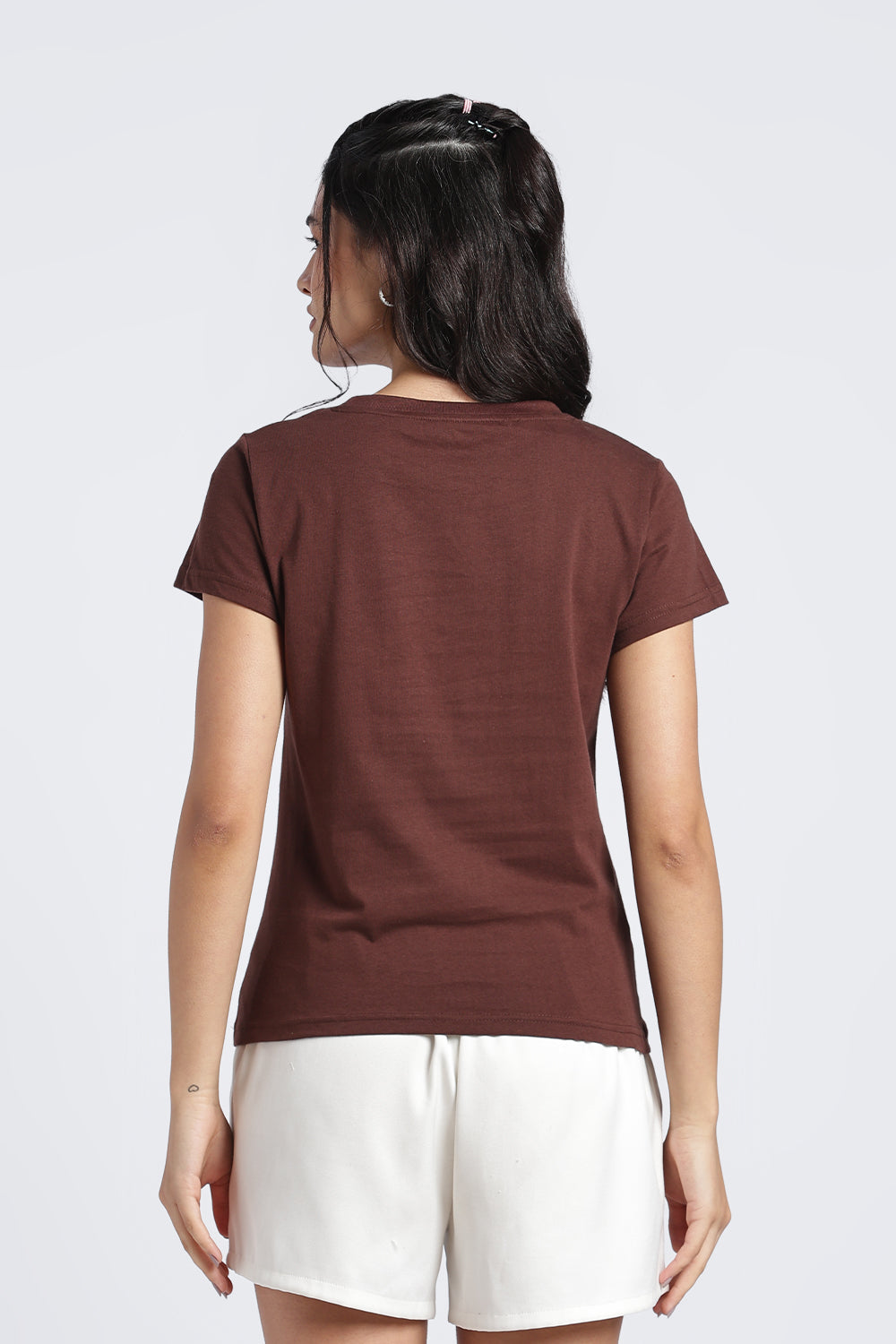 Women Brown Typographic Regular Fit T-Shirt - Image 5