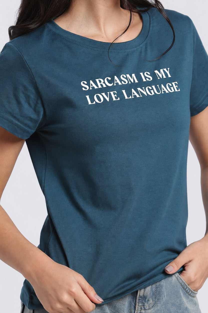 Women Blue Typographic Regular Fit T-Shirt - Image 3