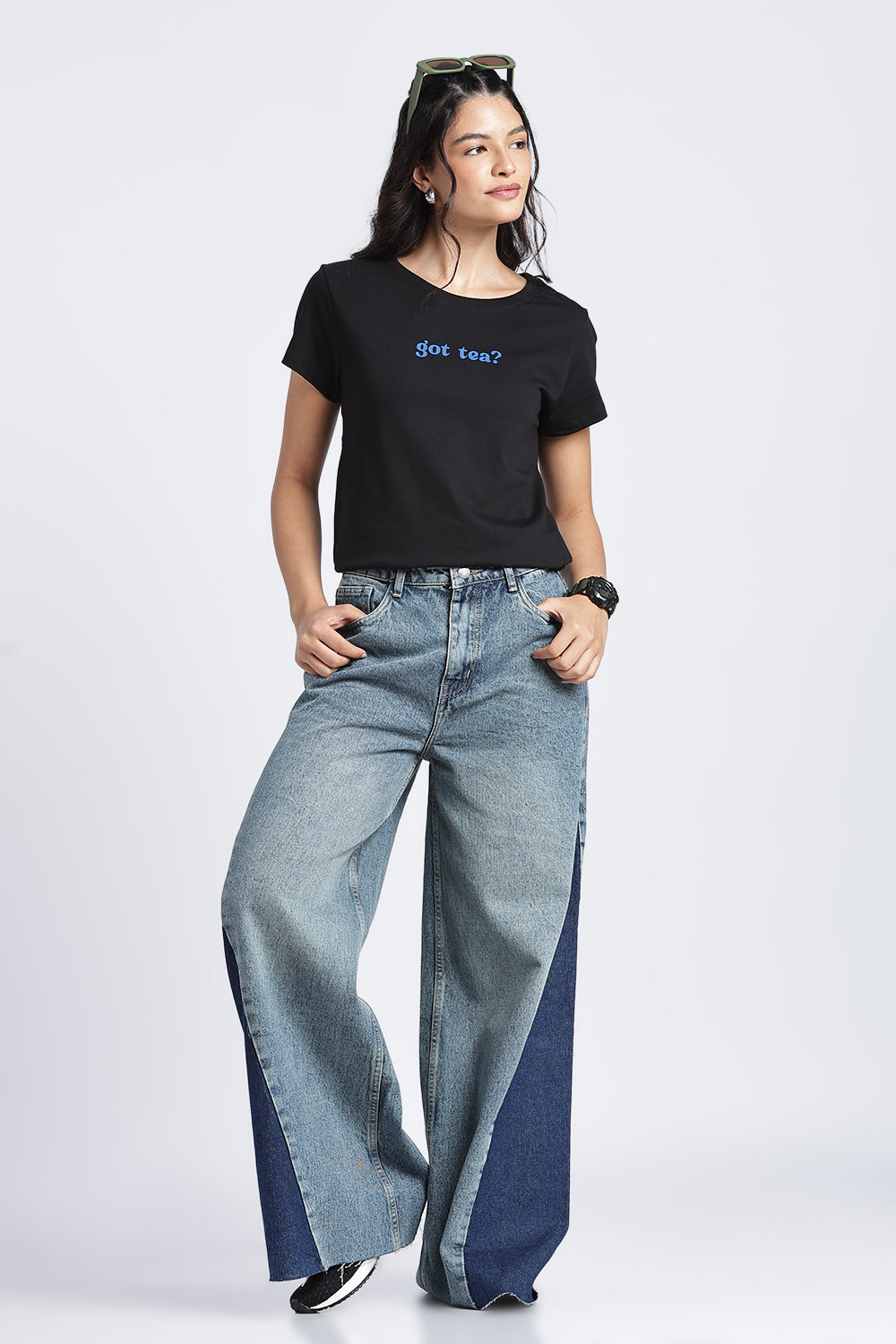 Women Black Typographic Regular Fit T-Shirt - Image 6