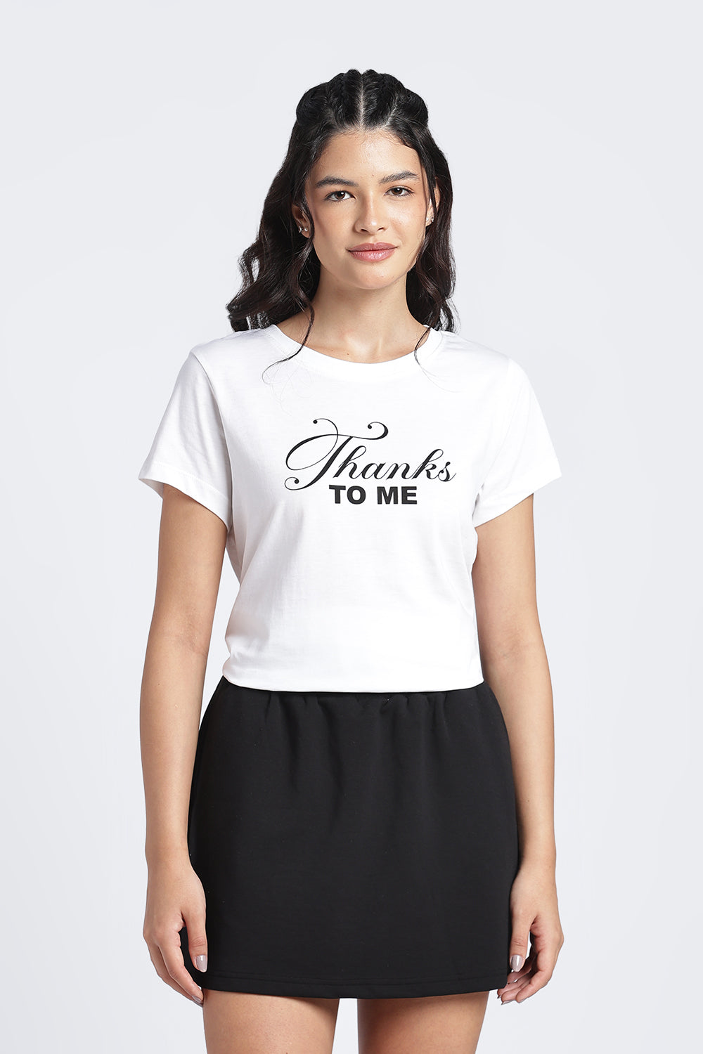 Women White Typographic Regular Fit T-Shirt - Image 2