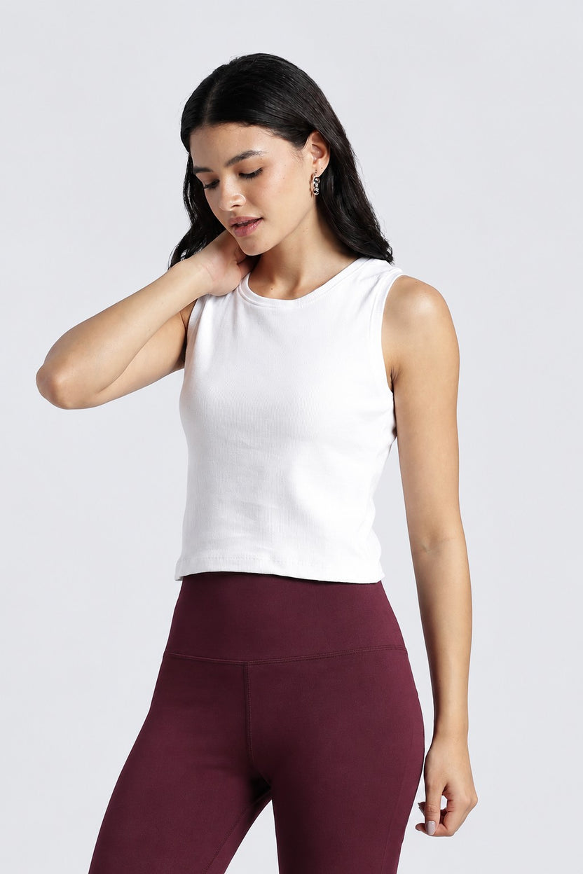 Women White Textured Regular Fit Top - Image 4