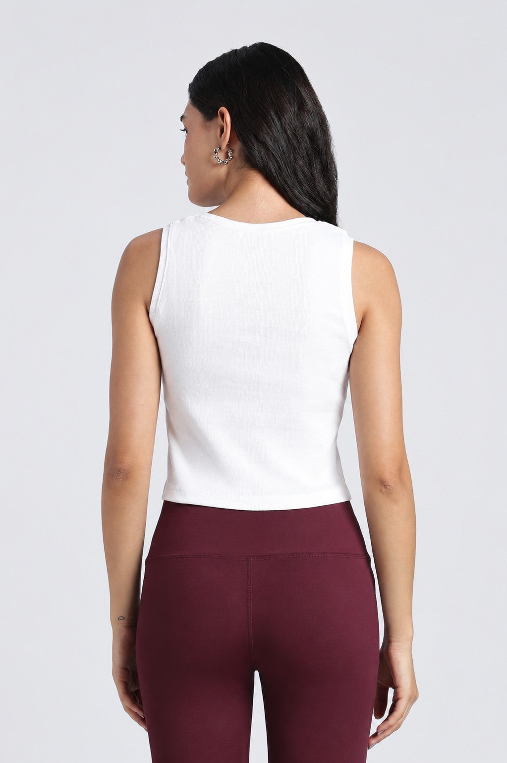 Women White Textured Regular Fit Top - Image 5