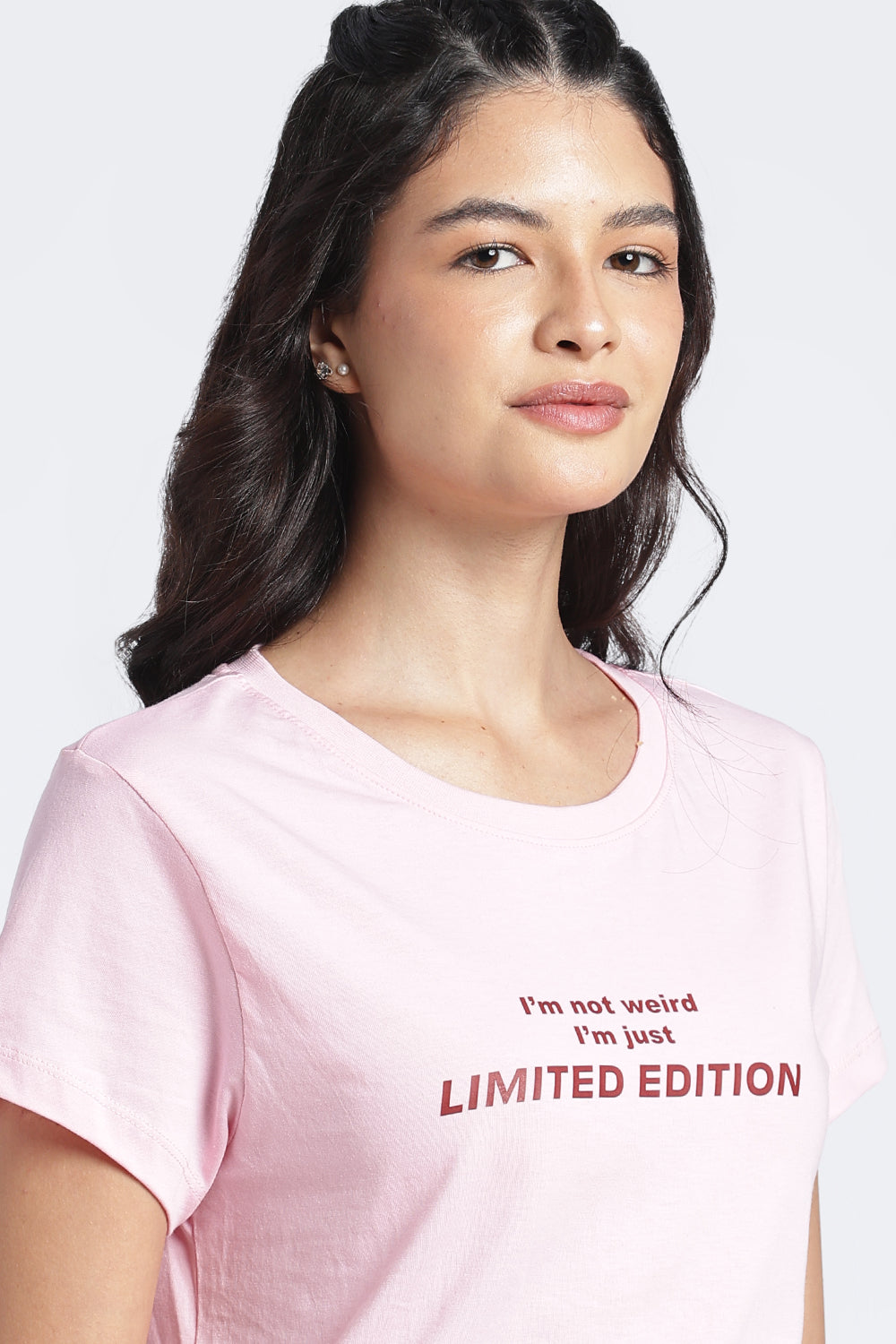 Women Pink Typographic Regular Fit T-Shirt - Image 3