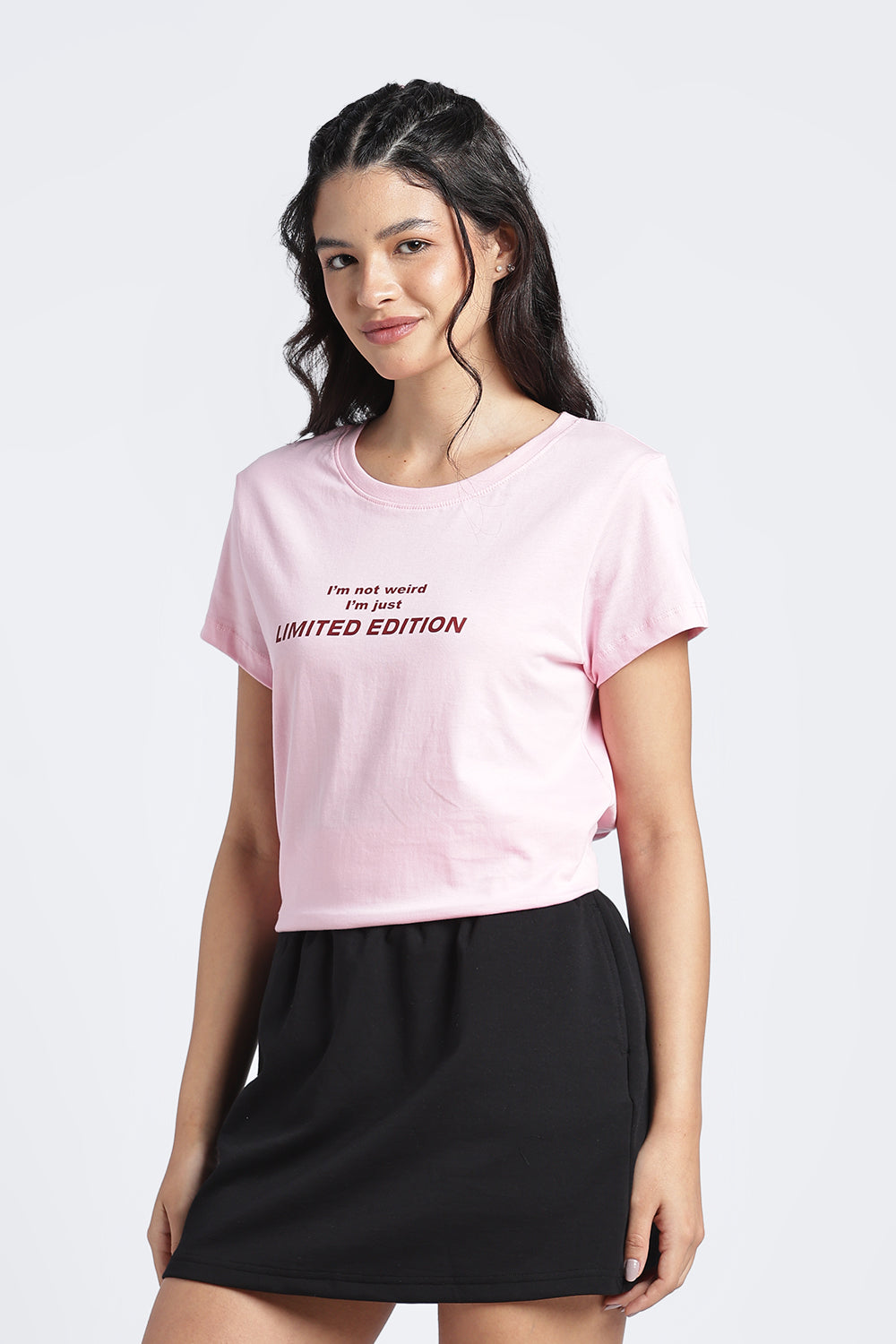 Women Pink Typographic Regular Fit T-Shirt - Image 4