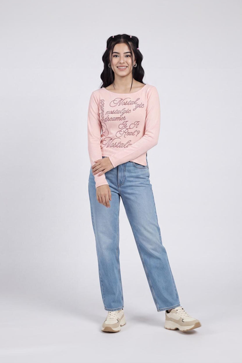 Women Pink Typographic Slim Fit Crop Top - Image 6