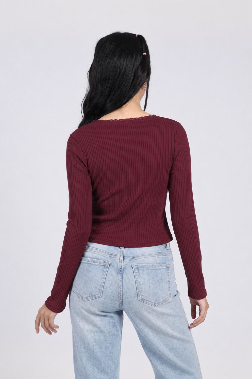 Women Red Slim Fit Crop Top - Image 5