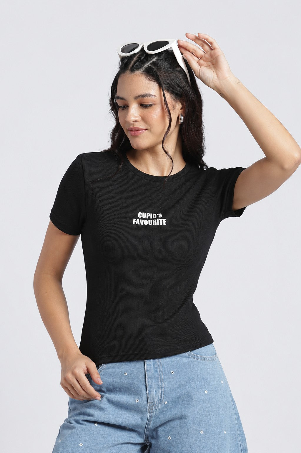 Womens Regular Black Graphic Tee - Image 1