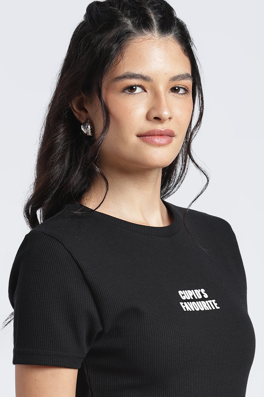 Womens Regular Black Graphic Tee - Image 3