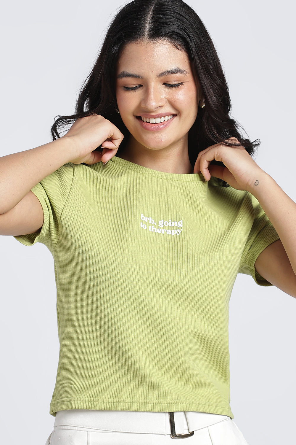 Womens Regular Green Graphic Tee - Image 3