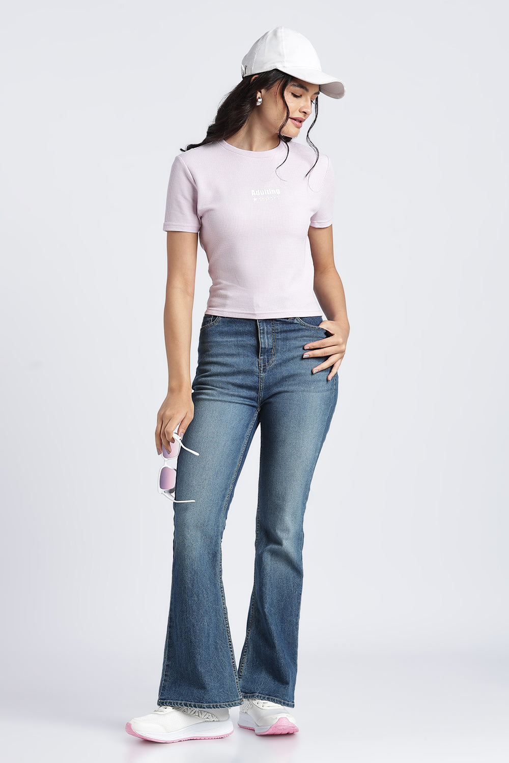 Womens Regular Lilac Graphic Tee - Image 6