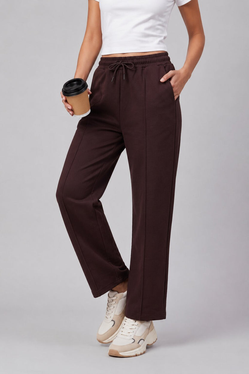 Women Chocolate Straight Fit Sweatpant With 2 Pocket - Image 1