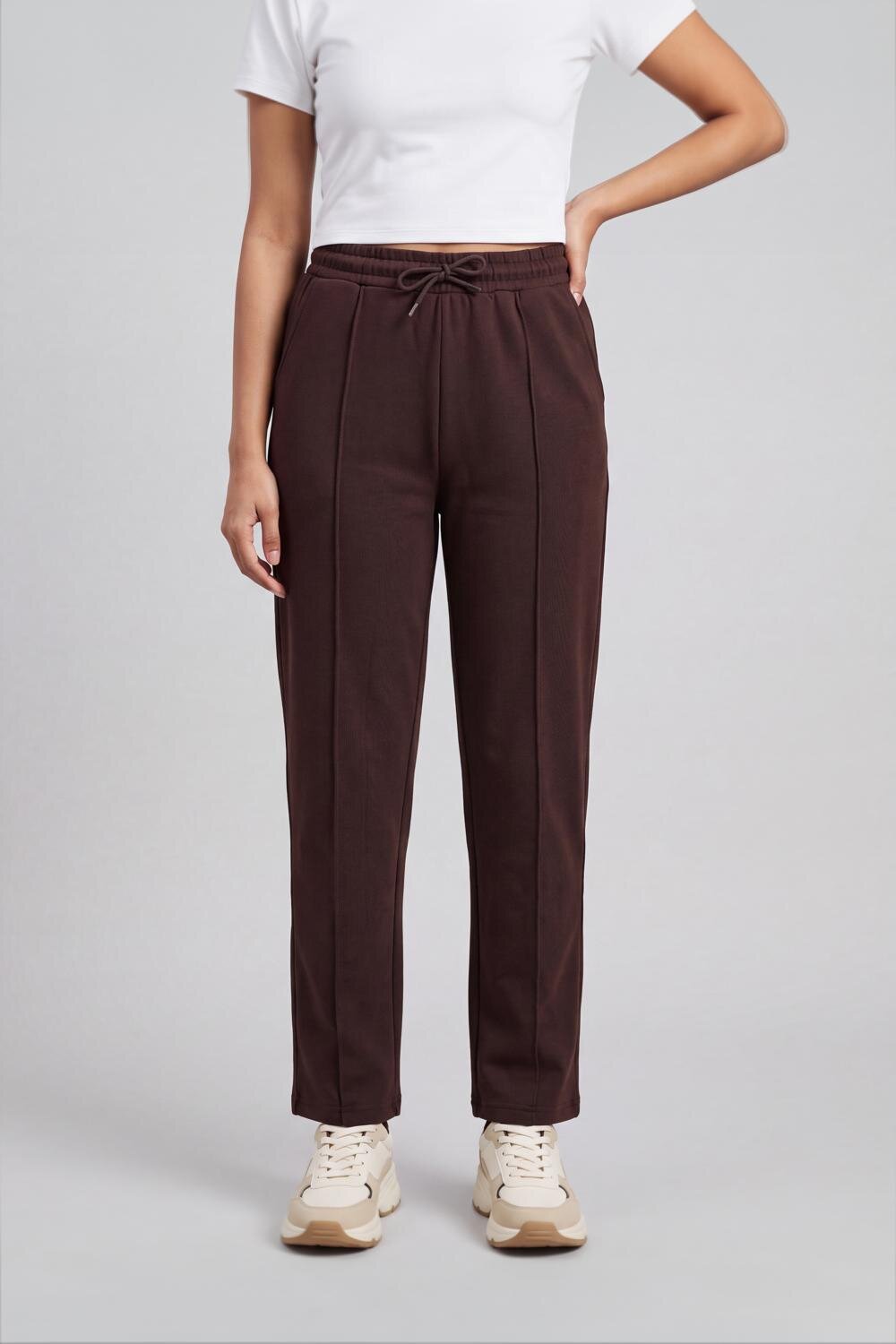 Women Chocolate Straight Fit Sweatpant With 2 Pocket - Image 2