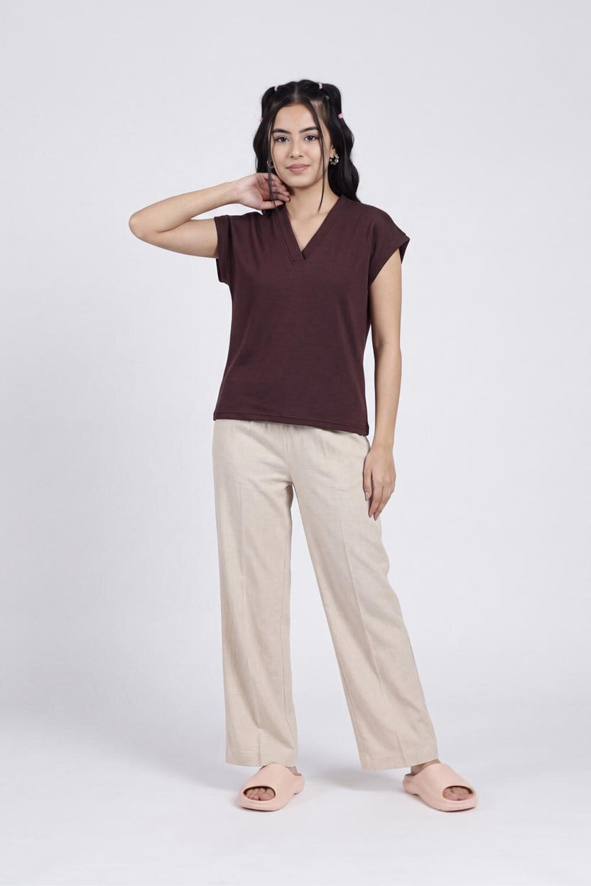 Women Wine Essential Wear Regular Fit Top - Image 6