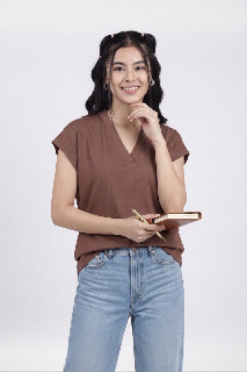 Women Brown Essential Wear Regular Fit Top - Image 1