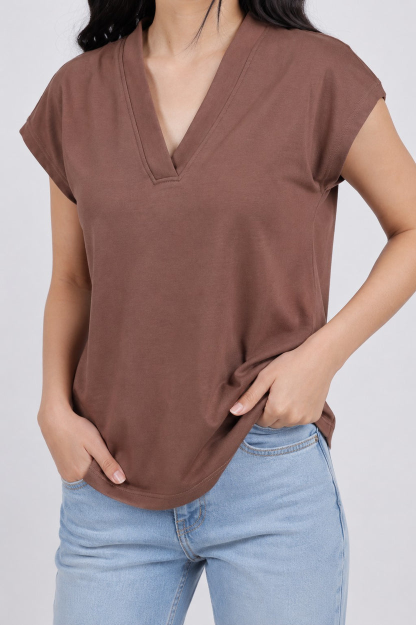 Women Brown Essential Wear Regular Fit Top - Image 3
