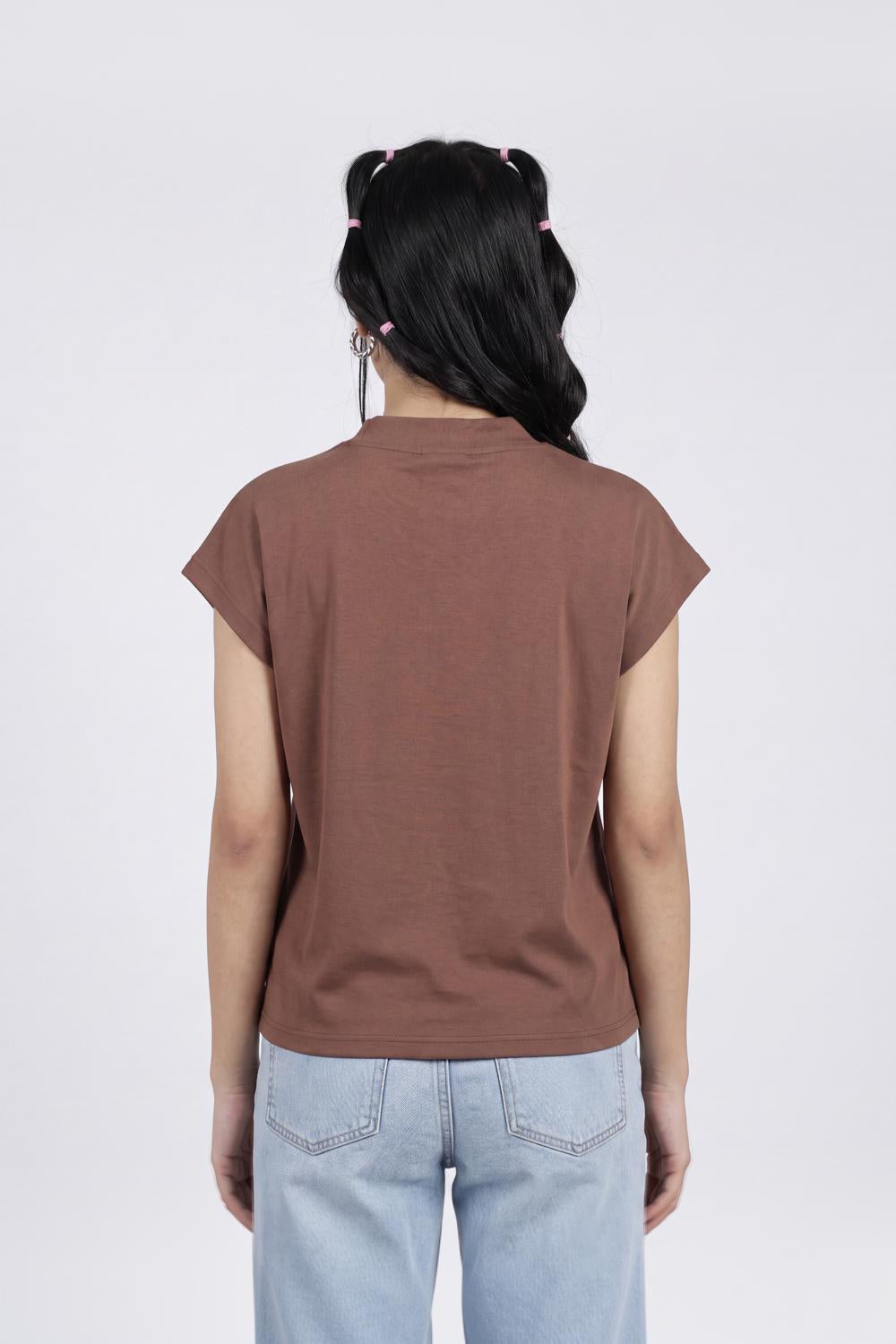 Women Brown Essential Wear Regular Fit Top - Image 5