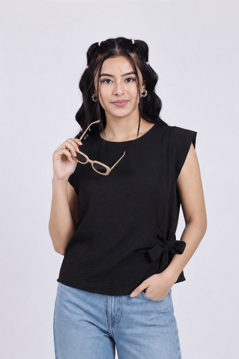 Women Black Essential Wear Regular Fit Top - Image 1