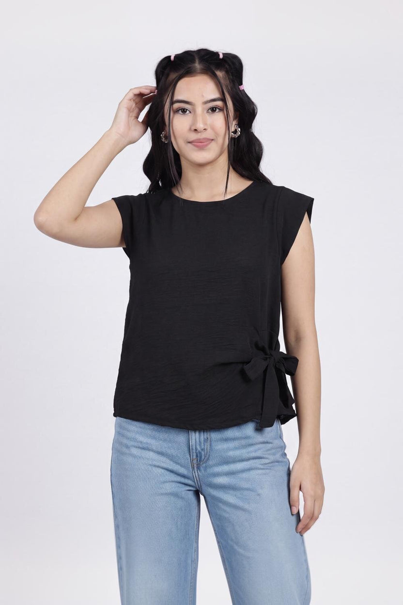 Women Black Essential Wear Regular Fit Top - Image 2