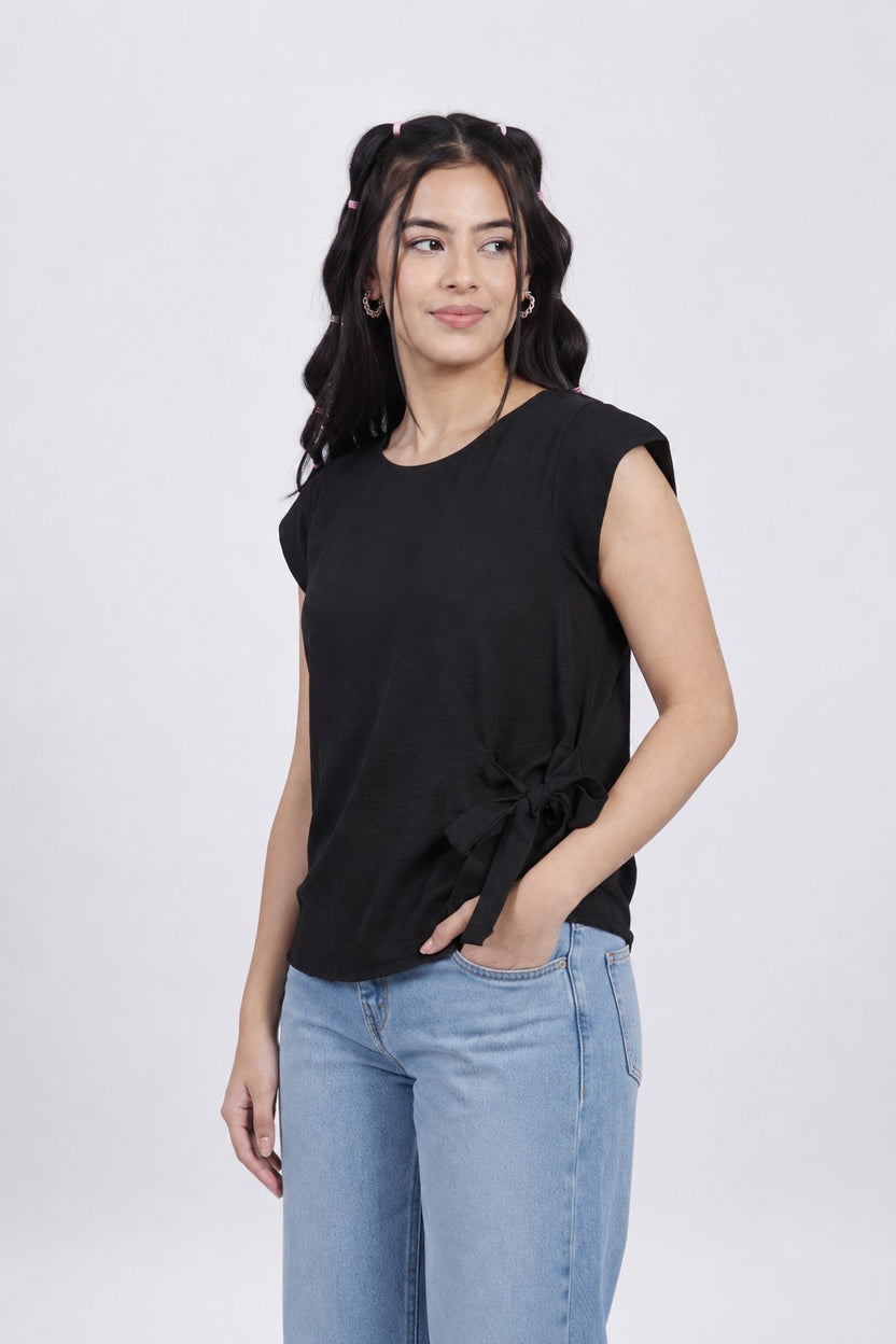 Women Black Essential Wear Regular Fit Top - Image 4