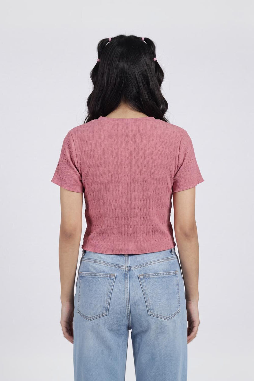 Women Mauve Regular Fit Crop Top - Image 5