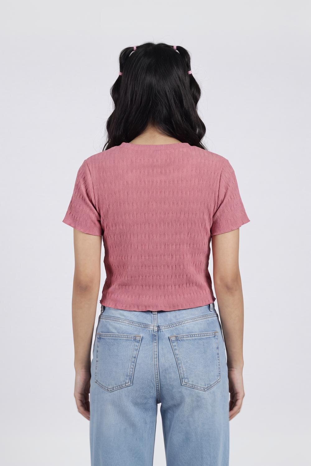 Women Mauve Regular Fit Crop Top - Image 5