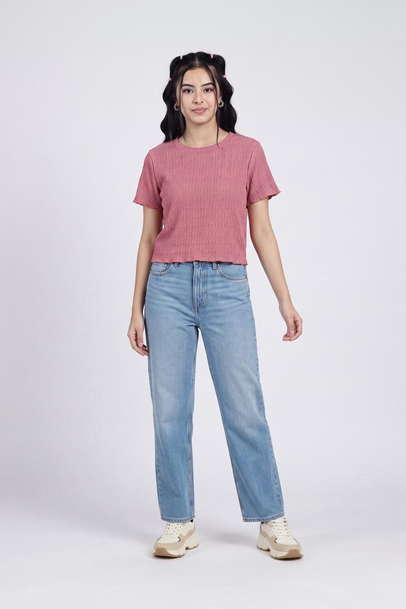 Women Mauve Regular Fit Crop Top - Image 6