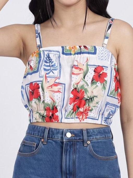 Women Multi Coloured Floral Regular Fit Crop Top - Image 3