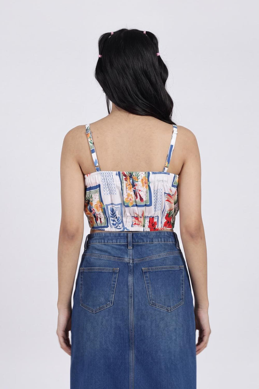Women Multi Coloured Floral Regular Fit Crop Top - Image 5