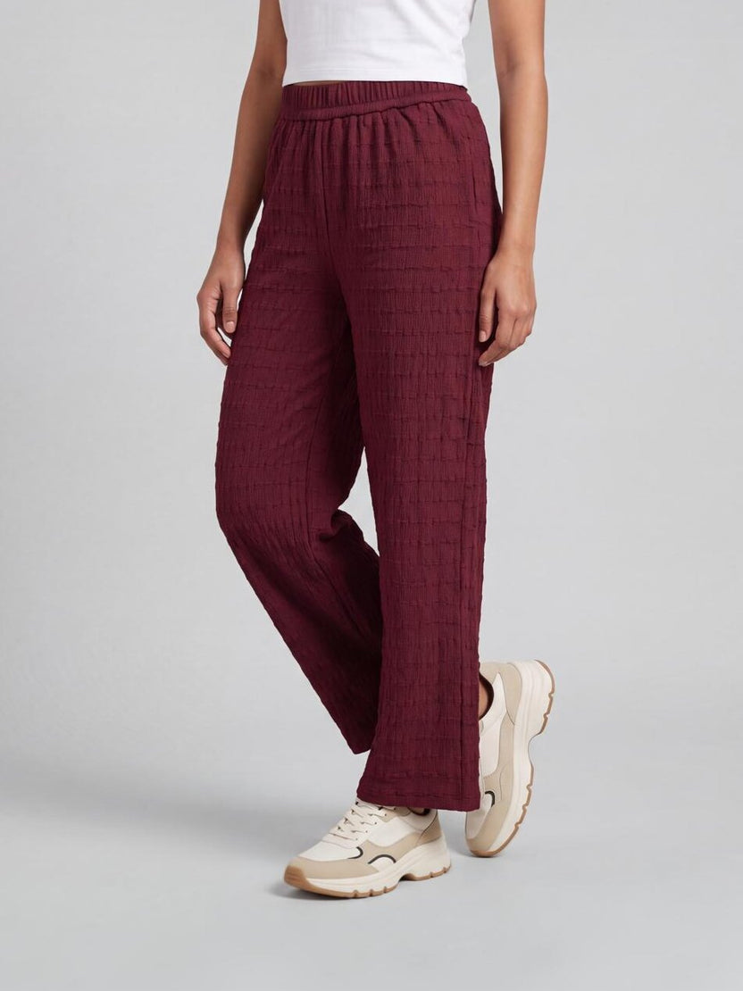 Women Red Straight Fit Trouser With 2 Pocket - Image 4