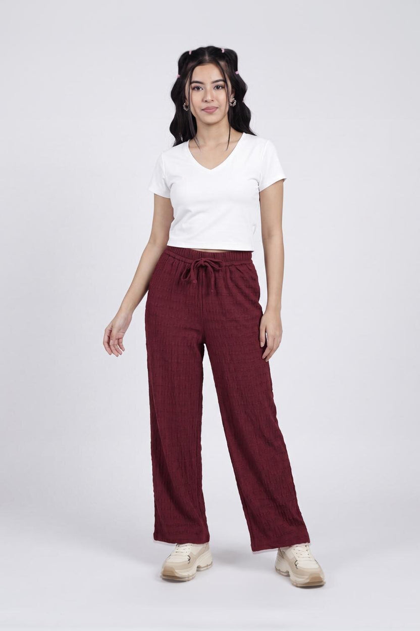 Women Red Straight Fit Trouser With 2 Pocket - Image 6