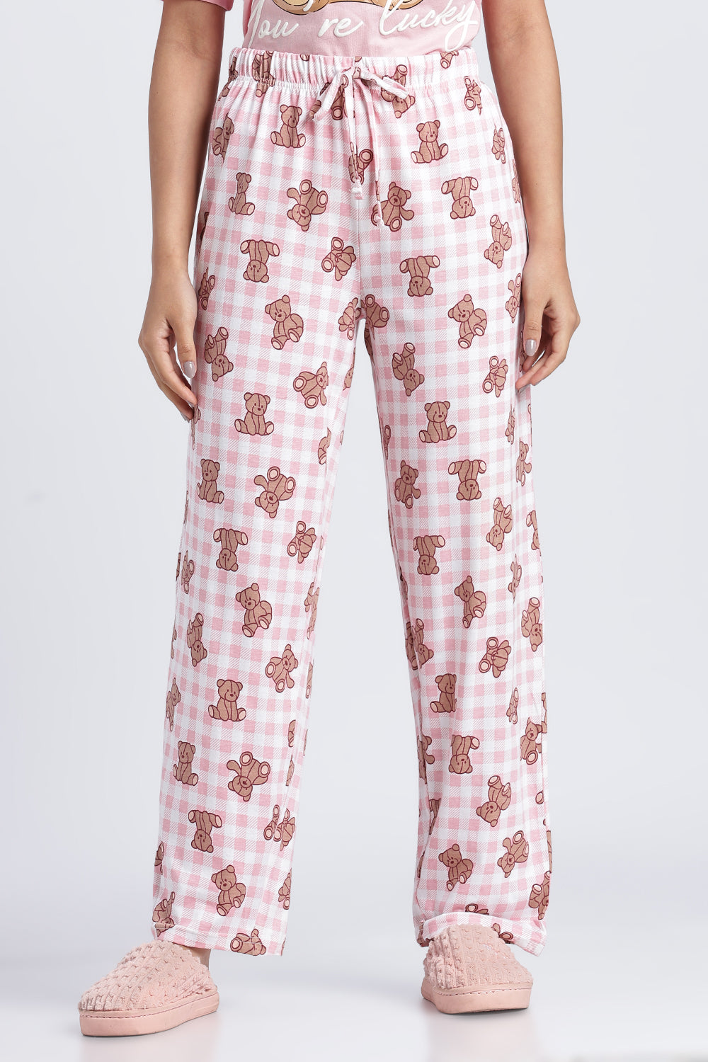 Women Pink Graphic Regular Fit Nightwear Set - Image 4