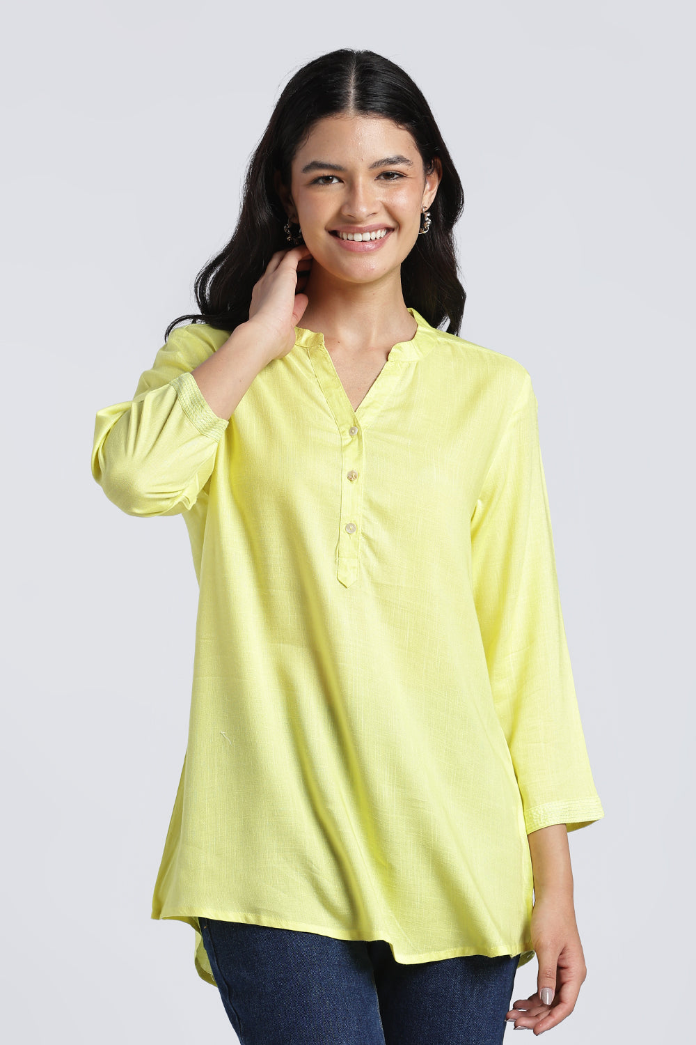 Lime Everyday Essentials Regular Fit Tunic For Women - Image 2