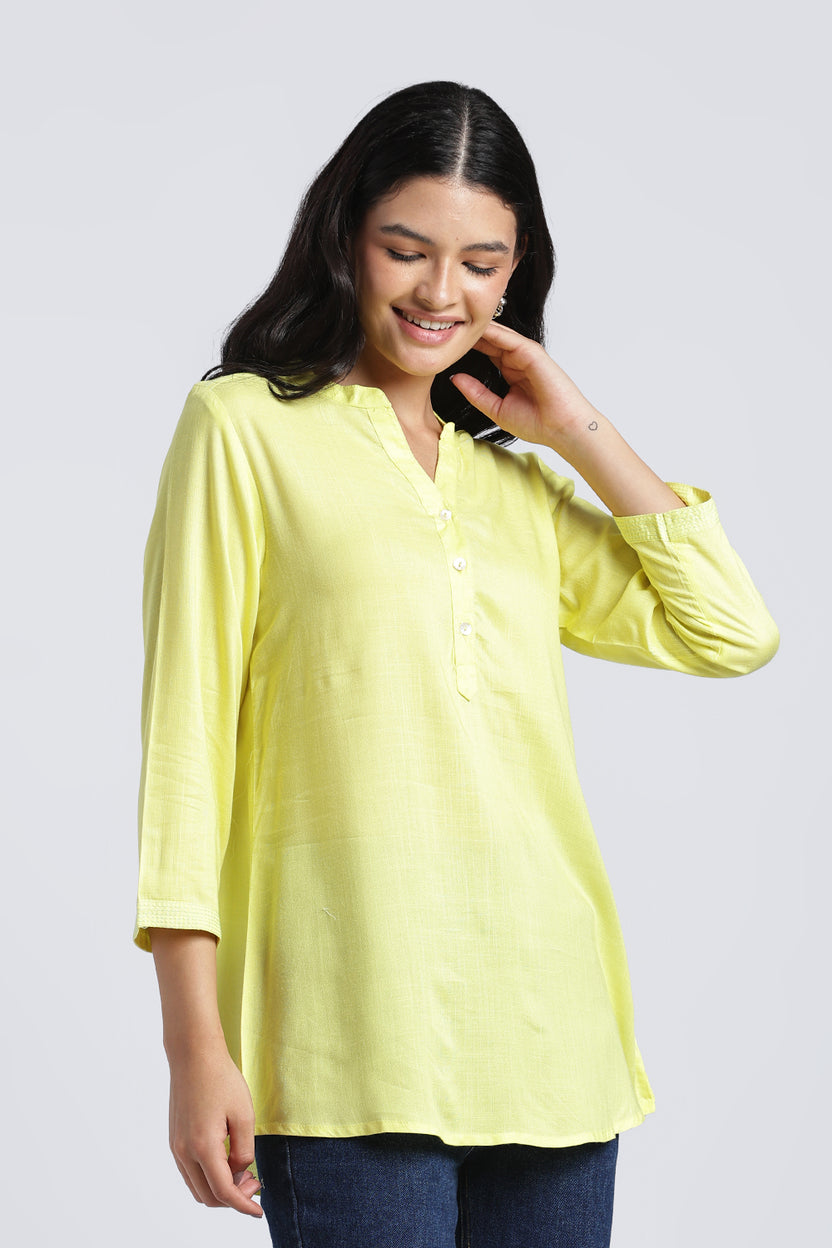 Lime Everyday Essentials Regular Fit Tunic For Women - Image 4