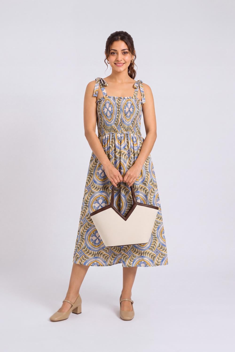 Multi Coloured Flared Fit Dress For Women - Image 1