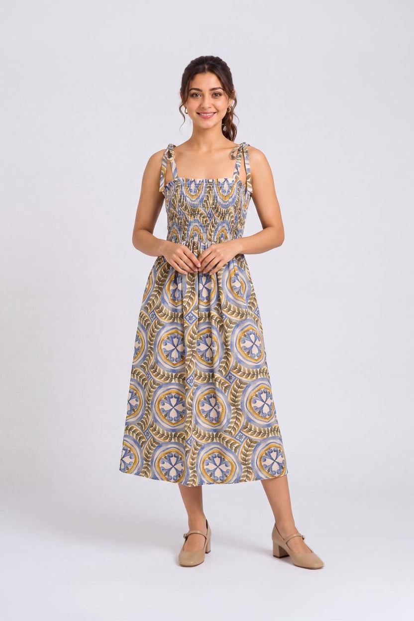 Multi Coloured Flared Fit Dress For Women - Image 2