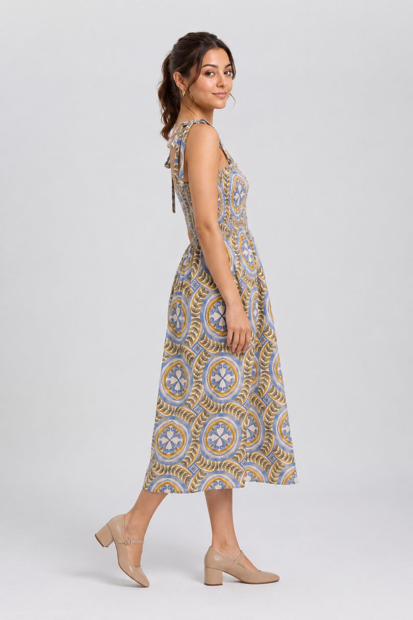 Multi Coloured Flared Fit Dress For Women - Image 4