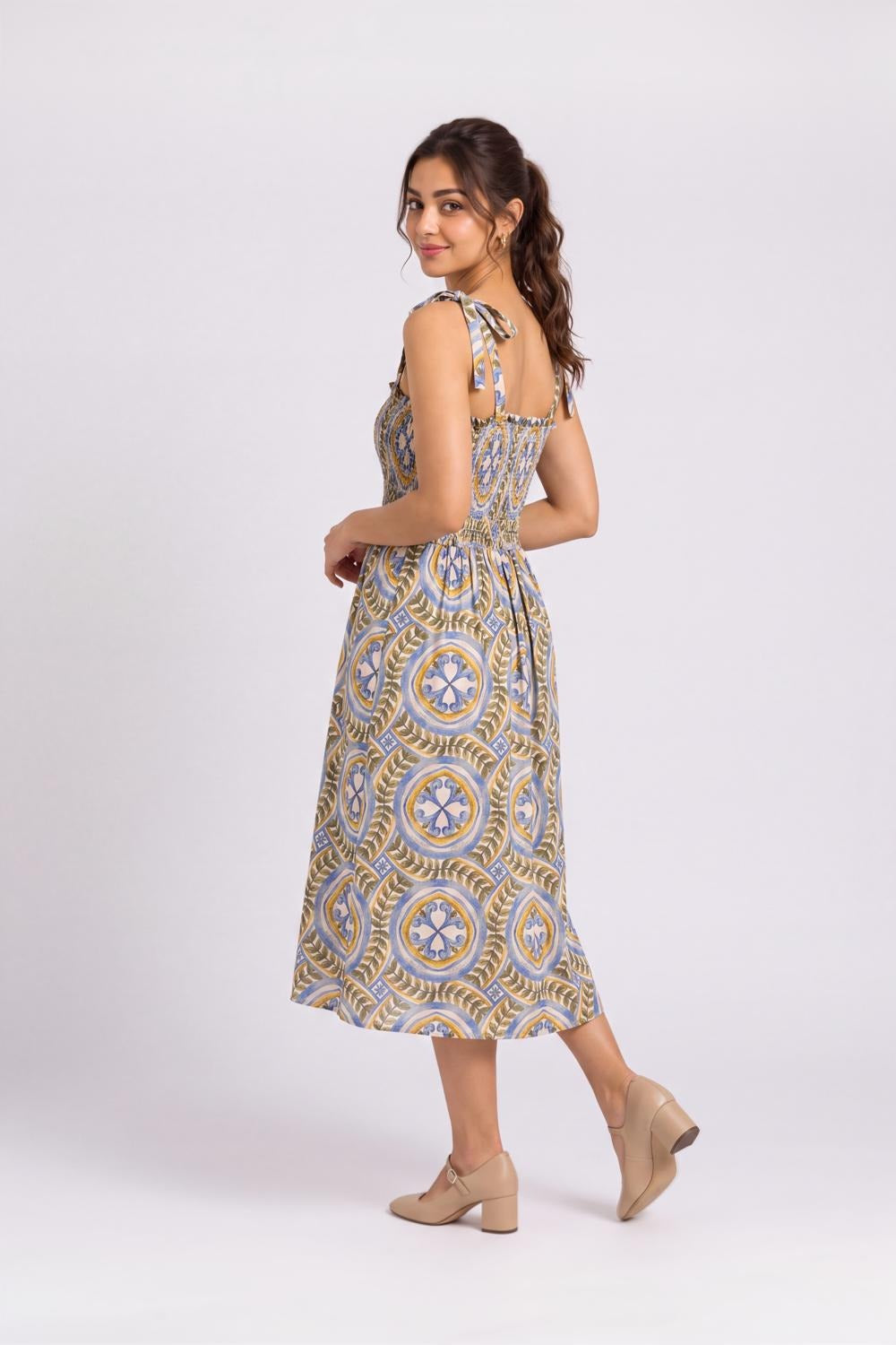 Multi Coloured Flared Fit Dress For Women - Image 5