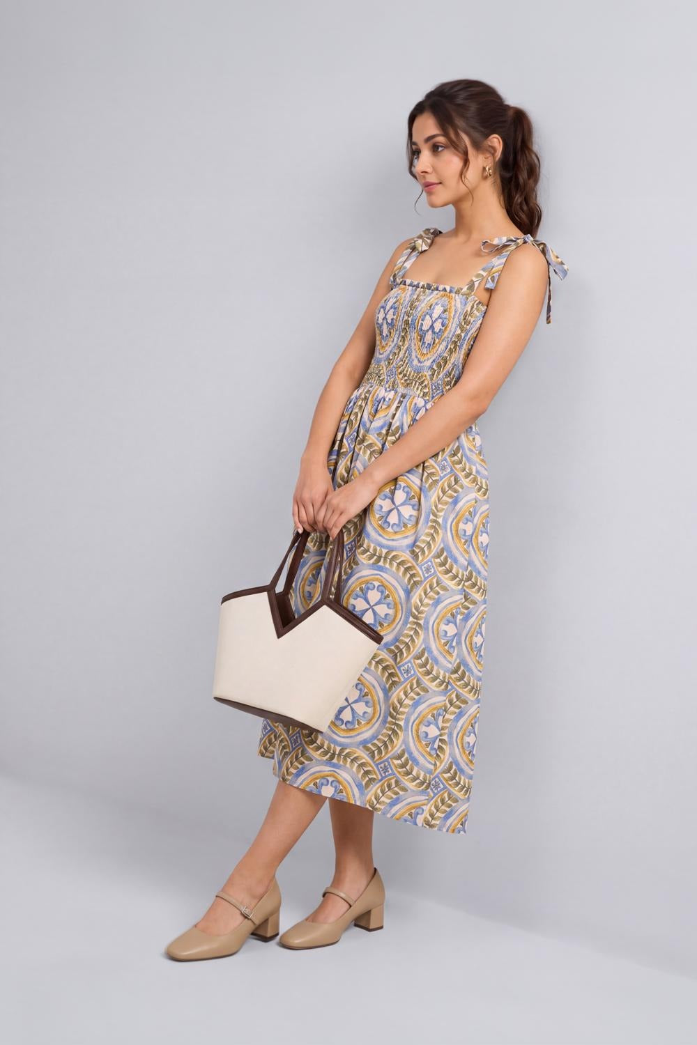 Multi Coloured Flared Fit Dress For Women - Image 6